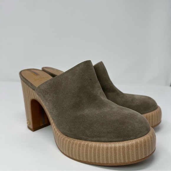 Sam Edelman Shiloh Suede Mule Heel, Olive Suede, Size 6.5 - Picture 2 of 12